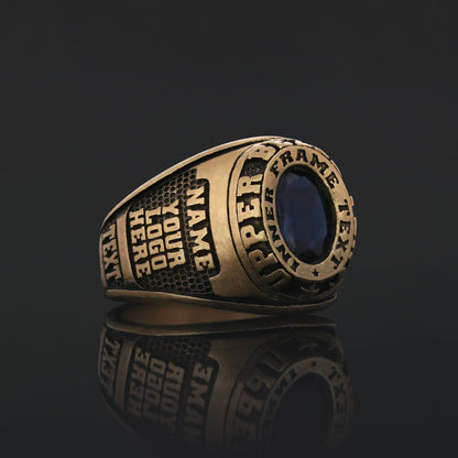 Custom Crest Ring – Personalized Engraved Signet Ring with Stone