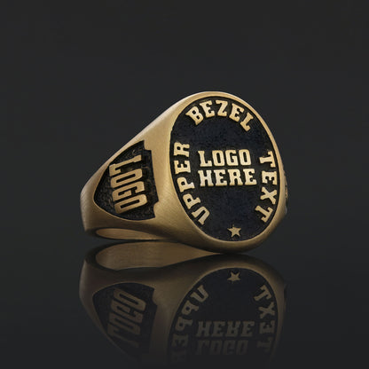 Custom Logo Signet Ring – Personalized Crest Ring, Engraved Statement Ring, Custom Heritage Jewelry