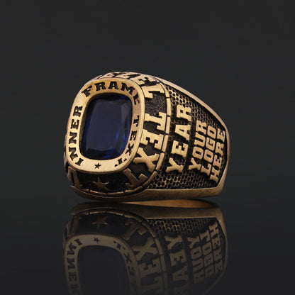 Custom Signet Ring with Stone Personalized Engraved Statement Ring for Men