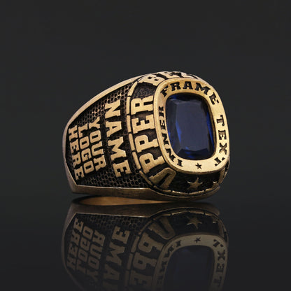 Custom Signet Ring with Stone Personalized Engraved Statement Ring for Men