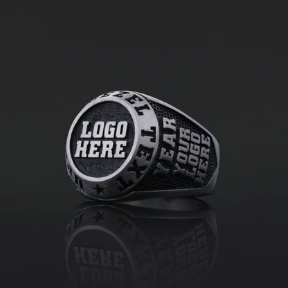 Custom Gold Ring for Men, Engraved Stone Signet Ring, Unique Personalized Gift
