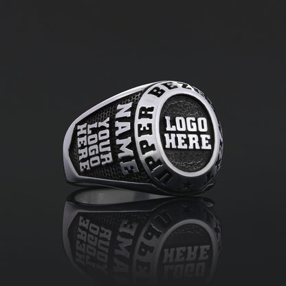 Custom Logo Signet Ring – Personalized Engraved Statement Ring, Custom Crest Ring, Unique Personalized Jewelry
