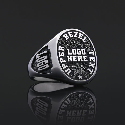 Custom Logo Signet Ring – Personalized Crest Ring, Engraved Statement Ring, Custom Heritage Jewelry