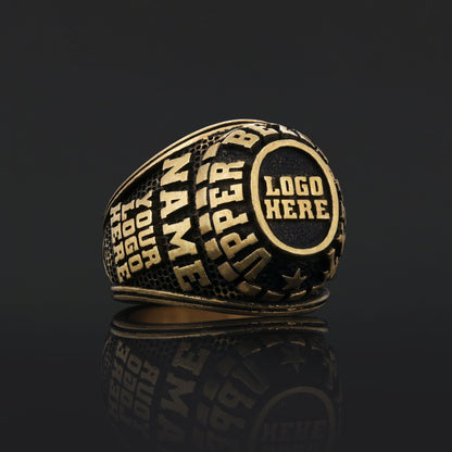 Luxury Personalized Gold Ring for Men, Custom Blue Stone Signet, Meaningful Gift