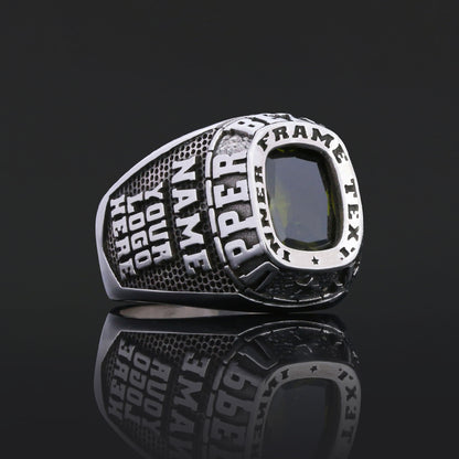 Custom Signet Ring with Stone Personalized Engraved Statement Ring for Men