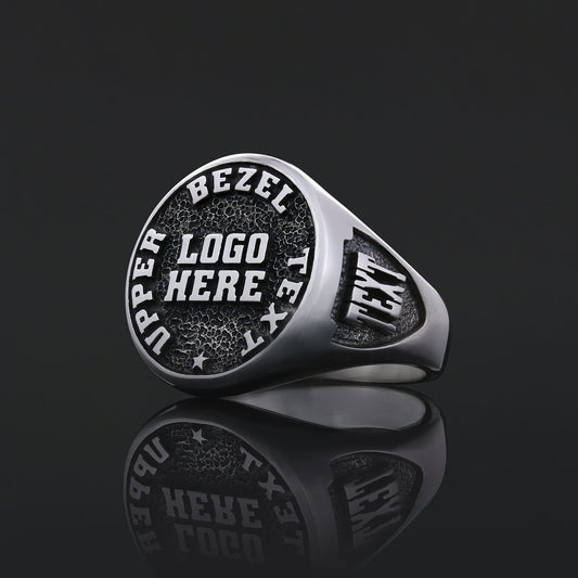 Custom Crest Ring – Personalized Logo Signet Ring, Custom Engraved Heritage Ring