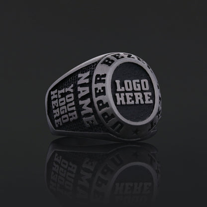 Custom Logo Signet Ring – Personalized Engraved Statement Ring, Custom Crest Ring, Unique Personalized Jewelry