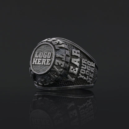 Luxury Personalized Gold Ring for Men, Custom Blue Stone Signet, Meaningful Gift
