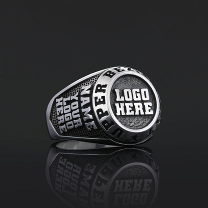 Custom Gold Ring for Men, Engraved Stone Signet Ring, Unique Personalized Gift