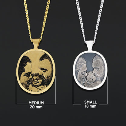Custom Pendant Necklace, Personalized Name, Logo & Symbol Design in 925 Sterling Silver or Gold