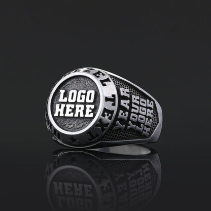 Custom Gold Ring for Men, Engraved Stone Signet Ring, Unique Personalized Gift
