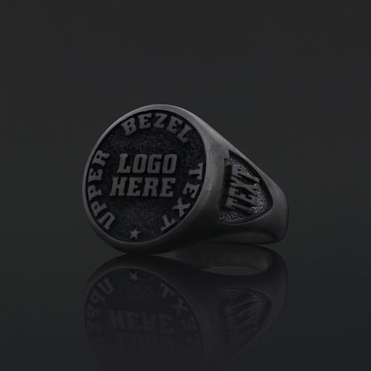Custom Crest Ring – Personalized Logo Signet Ring, Custom Engraved Heritage Ring