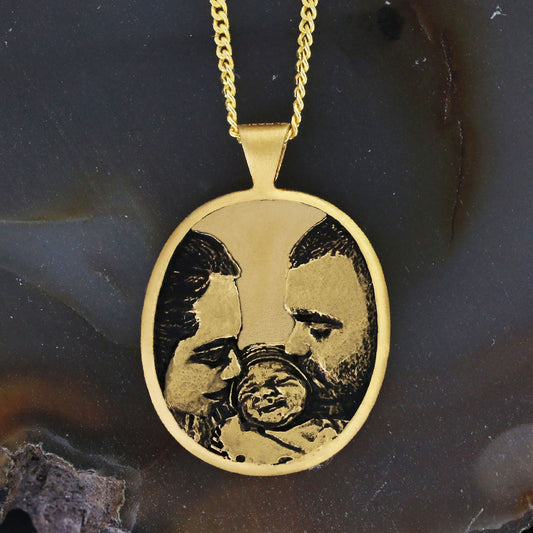 Custom Pendant Necklace, Personalized Name, Logo & Symbol Design in 925 Sterling Silver or Gold