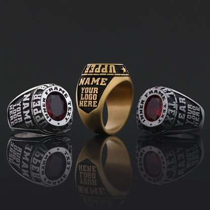 Graduation College Ring, Personalized University Ring, Customized Class Ring, University Ring