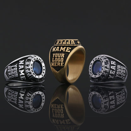 Custom Engraved Minimalist Name Ring, Personalized Silver & Gold Band