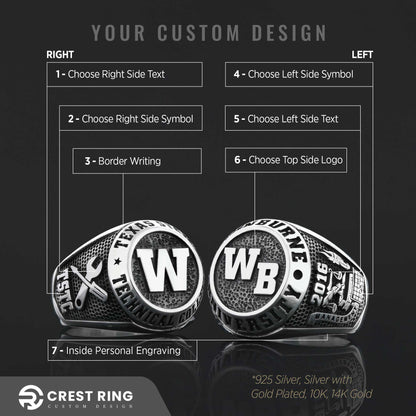 High School graduate Ring, University Class Ring, Graduation Gift