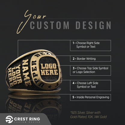 Minimalist Personalized Name Ring, Custom Silver & Gold Unisex Ring