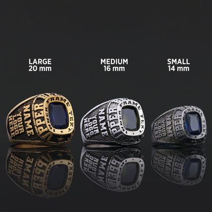 Custom Signet Ring with Stone Personalized Engraved Statement Ring for Men