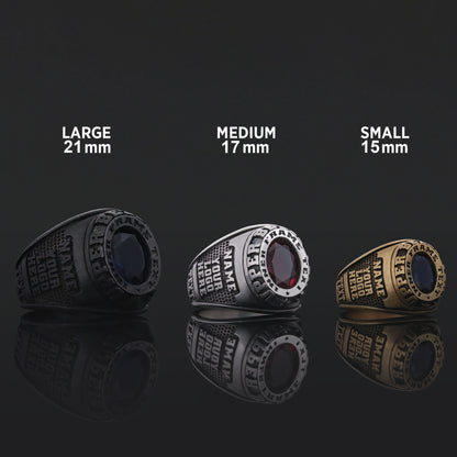 Custom Crest Ring – Personalized Engraved Signet Ring with Stone