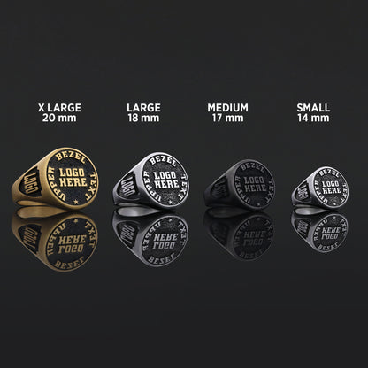 Custom Crest Ring – Personalized Logo Signet Ring, Custom Engraved Heritage Ring