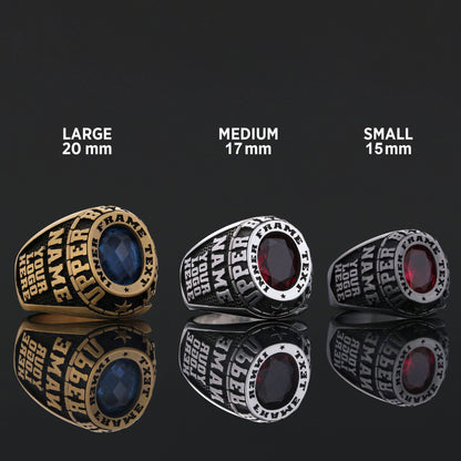 Graduation College Ring, Personalized University Ring, Customized Class Ring, University Ring