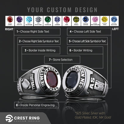 Collage of Southen Nevada Ring, Customized High School Ring, University Ring, Graduation Collage Ring