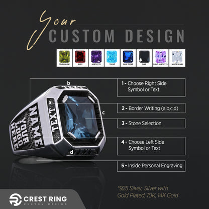 Signature Custom Ring,  Tailor-Made Fine Jewelry for Him & Her