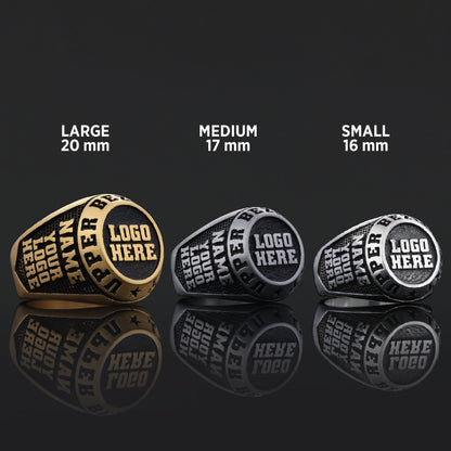 Custom Gold Ring for Men, Engraved Stone Signet Ring, Unique Personalized Gift