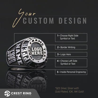 Personalized Engraved Ring, Custom Name Ring in Silver or Gold