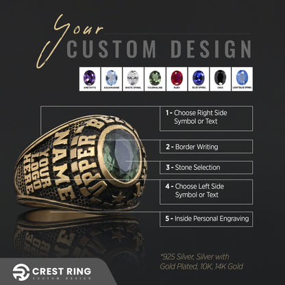 Design Your Own Custom Ring, Personalized Engraved Silver & Gold Ring Gift