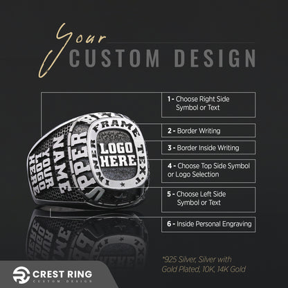 Custom Name Ring in Silver or Gold, Personalized Engraved Ring for Men & Women