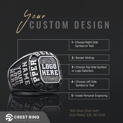 Handcrafted Name Ring for Men & Women, Custom Silver & Gold Engraved Jewelry