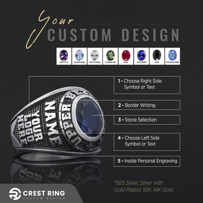 Luxury Signature Custom Ring, Personalized Silver, Gold & Signet Jewelry