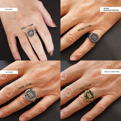 Custom Crest Ring – Personalized Logo Signet Ring, Custom Engraved Heritage Ring