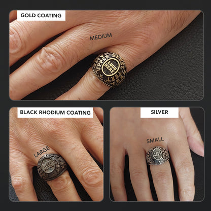 Luxury Personalized Gold Ring for Men, Custom Blue Stone Signet, Meaningful Gift