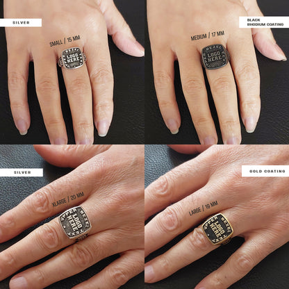 Custom Crest Signet Ring – Personalized Logo Ring, Engraved Statement Ring, Custom Heritage Ring