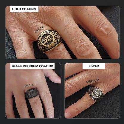 Custom Gold Ring for Men, Engraved Stone Signet Ring, Unique Personalized Gift
