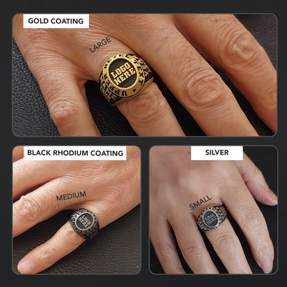 Custom Logo Signet Ring – Personalized Engraved Statement Ring, Custom Crest Ring, Unique Personalized Jewelry