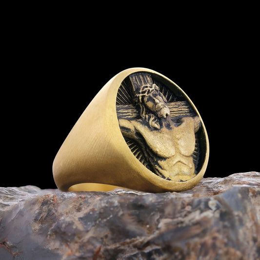 3D Jesus Ring, Religious Ring, 925 Sterling Silver Christian Ring, Gold Plated Religious Ring, Jesus Jewerly