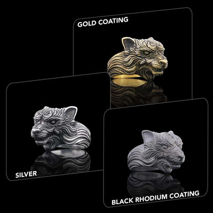 3D Wolf Head Ring, Silver Wolf Ring, Animal Jewelry, Gift for Her Face Size	MM	GR Standard	23 mm	±13