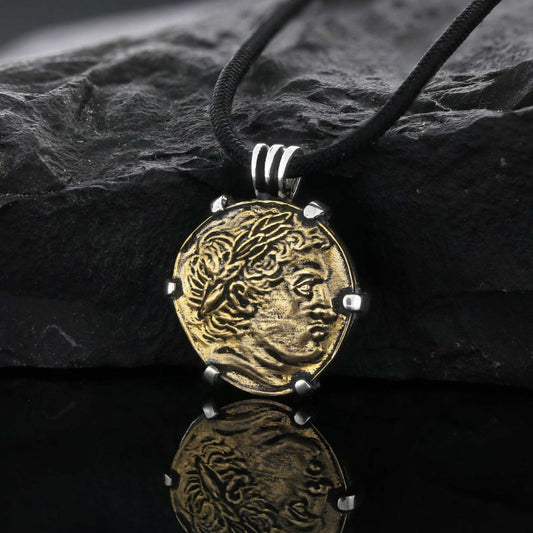 925 Sterling Silver Alexander the Great Coin Women Pendant