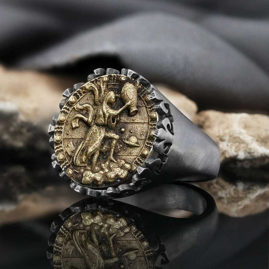 925 Sterling Silver Aquarius Sign Ring
