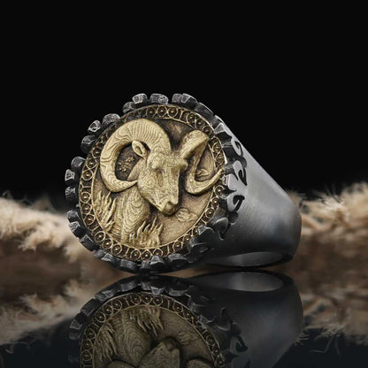 925 Sterling Silver Aries Sign Ring