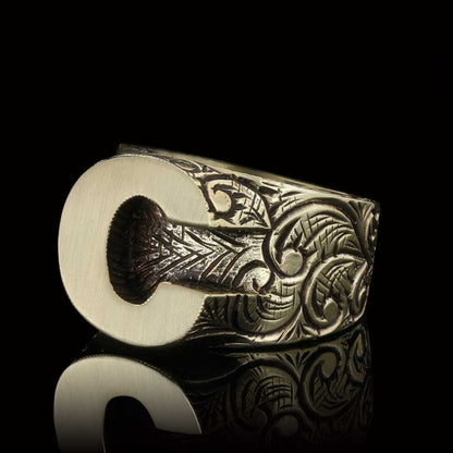 925 Sterling Silver C Letter Ring