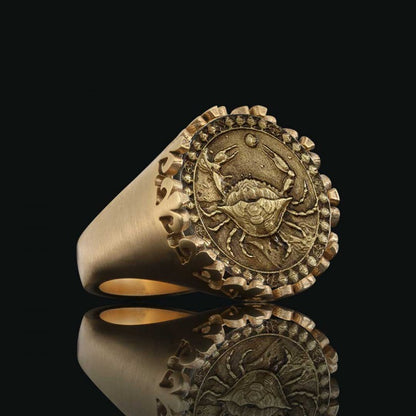 925 Sterling Silver Cancer Sign Ring