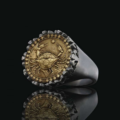 925 Sterling Silver Cancer Sign Ring