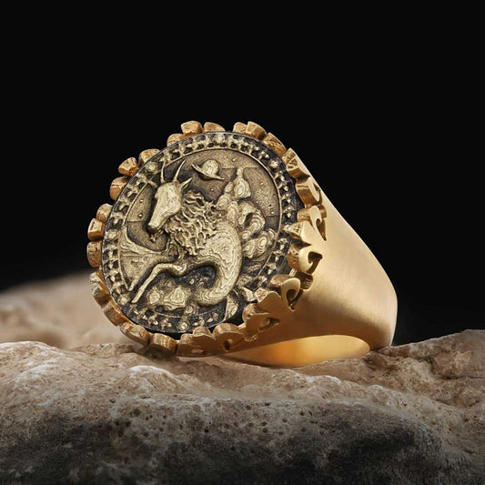 925 Sterling Silver Capricorn Sign Ring