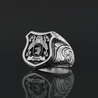 925 Sterling Silver Celtic Design Raised Family Ring
