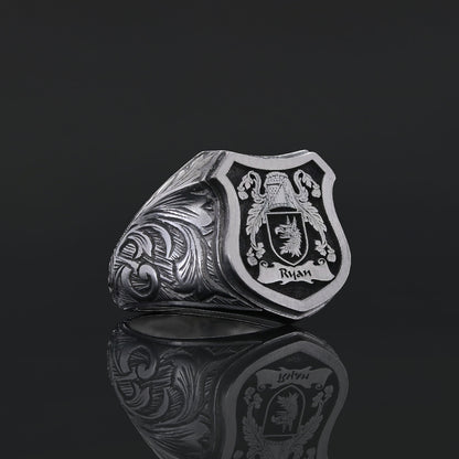 925 Sterling Silver Celtic Design Raised Family Ring