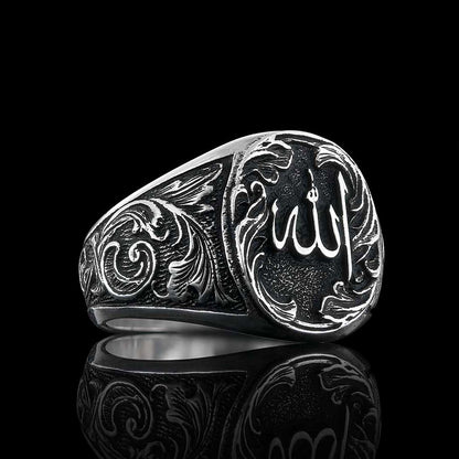 925 Sterling Silver Celtic Islamic Allah Ring